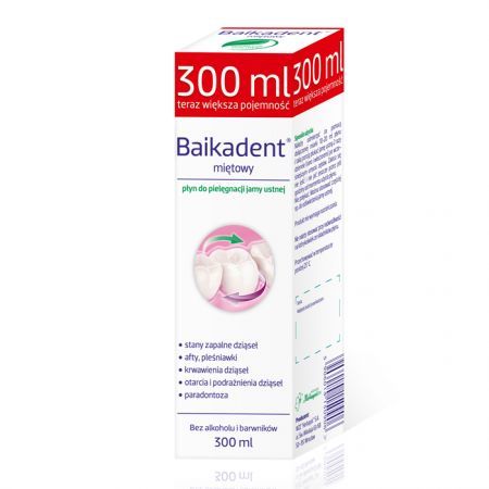 Baikadent, płyn miętowy do pielęgnacji jamy ustnej, 300ml