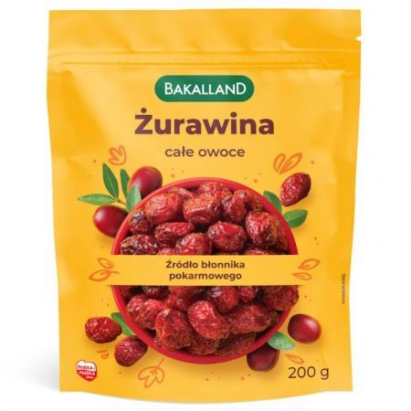 Bakalland, żurawina, całe owoce, 200g
