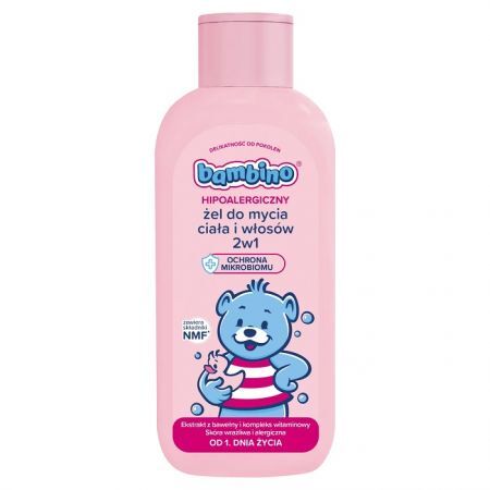 Bambino, żel do mycia ciała i włosów 2w1, dla niemowląt od pierwszego dnia życia, 400ml