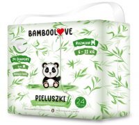 Bamboolove, pieluszki jednorazowe, bambusowe, rozmiar M, waga 6-11 kg, 24 sztuki