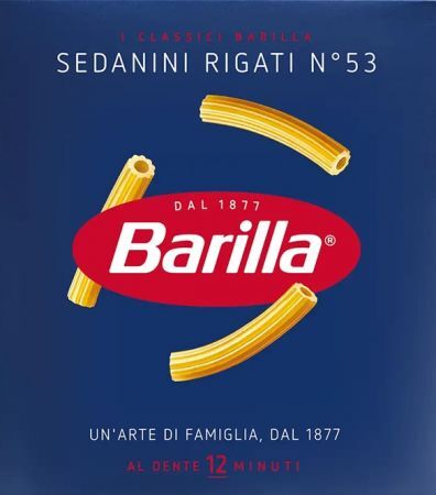 Barilla, włoski makaron, Sedanini Rigati N°53, 500g