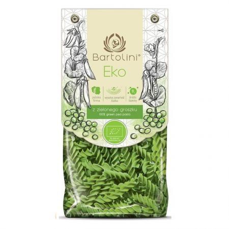 Bartolini Eko, makaron z groszku zielonego, świderki, proteinowy, 250g