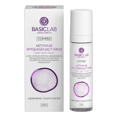 BasicLab Copperis, Ujędrnienie i Elastyczność, aktywnie wygładzający krem do twarzy, 50ml