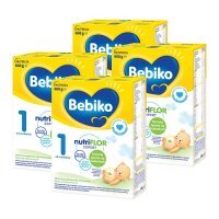 Bebiko 1 NutriFlor Expert, mleko początkowe, dla niemowląt od urodzenia, czteropak (4x600g)
