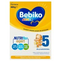 Bebiko Junior 5 NutriFlor Expert (dawniej NutriFlor+), mleko modyfikowane, dla dzieci od 2,5 roku życia, 800g