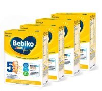 Bebiko Junior 5 NutriFlor Expert, formuła na bazie mleka, dla dzieci od 2,5 roku życia, czteropak (4x600g)