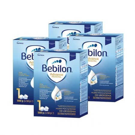 Bebilon 1 Advance, mleko początkowe, dla niemowląt od urodzenia, czteropak, (4x1000g)