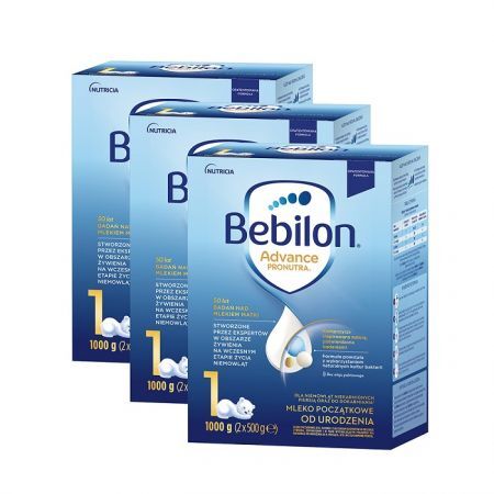 Bebilon 1 Advance, mleko początkowe, dla niemowląt od urodzenia, trzypak, (3x1000g)