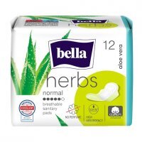Bella Herbs, Aloe Vera, podpaski ze skrzydełkami, z aloesem, chłonność 5/6, 12 sztuk