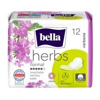 Bella Herbs, Verbena, podpaski ze skrzydełkami, z werbeną, chłonność 5/6, 12 sztuk