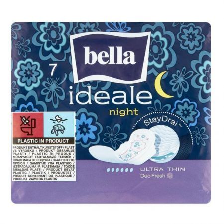 Bella Ideale Night, podpaski higieniczne StayDrai ze skrzydełkami, ultracienkie, 7 sztuk