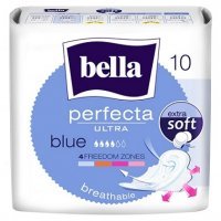 Bella Perfecta Ultra Blue, podpaski ze skrzydełkami, 10 sztuk