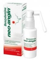 Benzydamine neo-angin 1,5mg/ml, aerozol do stosowania w jamie ustnej, aromat wiśniowy, dla dorosłych i dzieci powyżej 6 roku życia, 30ml