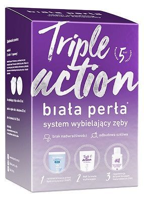 Biała Perła Triple Action, system wybielający zęby, 1 zestaw