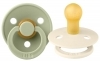 Bibs Colour, smoczek uspokajający, kauczuk, sage&ivory, rozmiar S, od urodzenia, 2 sztuki