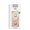 Bibs Colour Symmetrical, smoczek uspokajający symetryczny, kauczuk, ivory&blush, rozmiar M, po 6 miesiącu, 2 sztuki