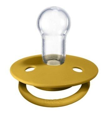 Bibs De Lux, smoczek uspokajający, silikonowy, mustard, 0-36 miesięcy, 1 sztuka