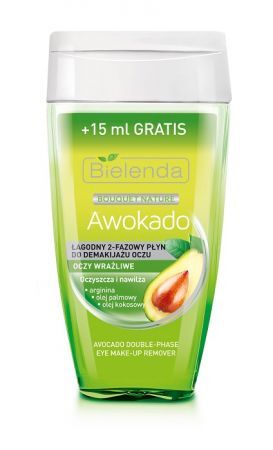 Bielenda Awokado, łagodny 2-fazowy płyn do demakijażu oczu, 125ml