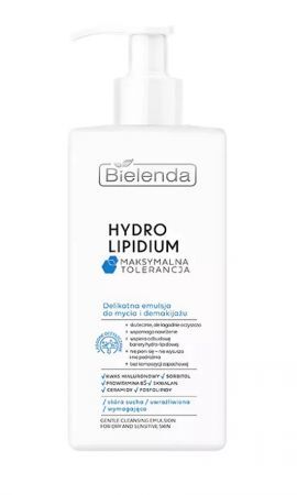 Bielenda Hydro Lipidium, delikatna emulsja do mycia i demakijażu, skóra sucha i wrażliwa, 300ml