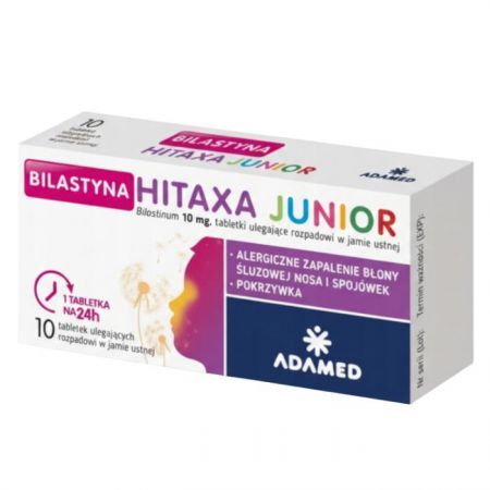 Bilastyna Hitaxa Junior 10mg, 10 tabletek ulegających rozpadowi w jamie ustnej
