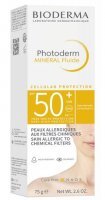 Bioderma Photoderm Mineral Fluide, fluid mineralny do skóry wrażliwej i alergicznej SPF 50+, 75g