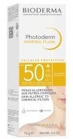 Bioderma Photoderm Mineral Fluide, fluid mineralny do skóry wrażliwej i alergicznej SPF50+, 75g