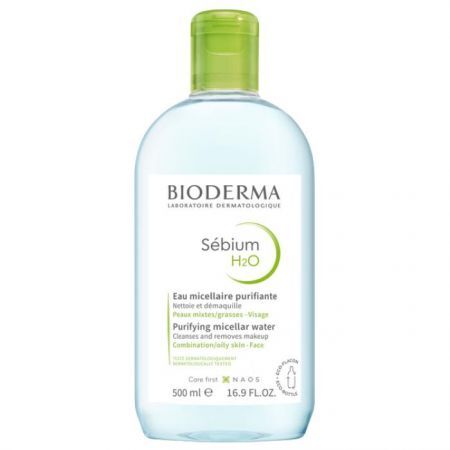 Bioderma Sebium H2O, płyn micelarny do oczyszczania twarzy i demakijażu, skóra tłusta i miesza, 500ml