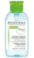 Bioderma Sebium H2O, płyn micelarny do oczyszczania twarzy i demakijażu, skóra tłusta i miesza, dozownik, 500ml