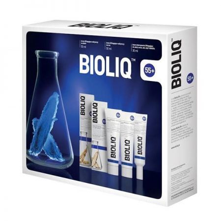 Bioliq 55+, krem na dzień, 50ml + krem na noc, 50ml + krem do skóry oczu, ust, szyi i dekoltu, 30ml