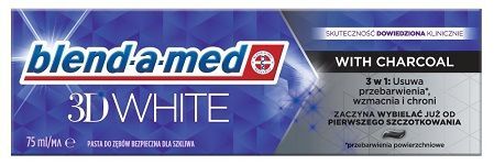 Blend-a-med 3D White, pasta do zębów, With Charcoal, 75ml
