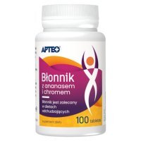 Błonnik z ananasem i chromem, APTEO, 100 tabletek