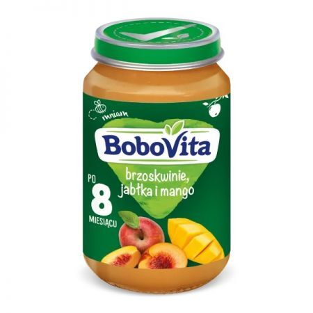 BoboVita, brzoskwinie, jabłka i mango, po 8 miesiącu, 190g