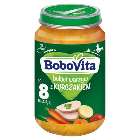 BoboVita, bukiet warzyw z kurczakiem, po 8 miesiącu, 190g