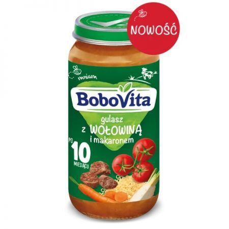 BoboVita, gulasz z wołowiną i makaronem, po 10 miesiącu życia, 250g