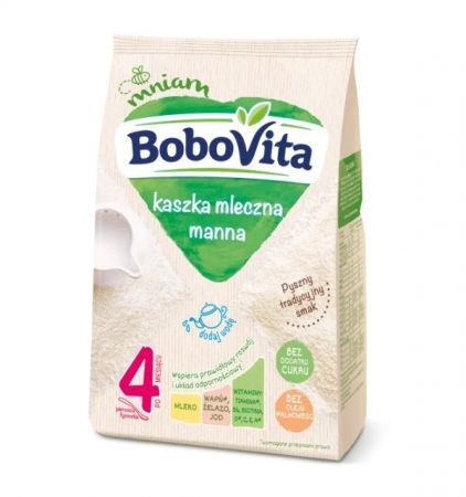 BoboVita, kaszka manna, mleczna, bez cukru, po 4 miesiącu, 230g