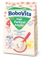 BoboVita Moja Pierwsza Kaszka, kaszka mleczno-ryżowa waniliowa, bez cukru, po 4 miesiącu życia, 230g