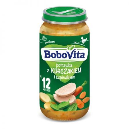 BoboVita, potrawka z kurczakiem i szpinakiem, po 12 miesiącu życia, 250g