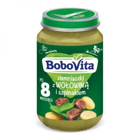 BoboVita, ziemniakczki z wołowiną i szpinakiem, po 8 miesiącu, 190g