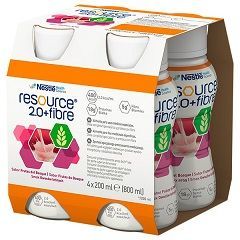BRAK KARTONIKA Resource 2.0+ Fibre, produkt odżywczy wysokoenergetyczny, smak owoców leśnych, płyn, 4x200ml