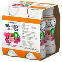 BRAK KARTONIKA Resource 2.0+ Fibre, produkt odżywczy wysokoenergetyczny, smak owoców leśnych, płyn, 4x200ml