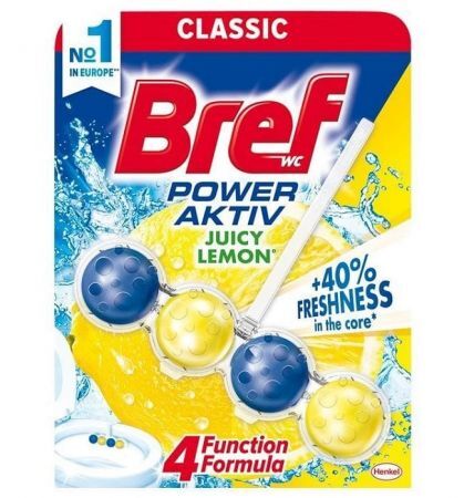 Bref WC Power Activ Classic, zawieszka toaletowa, Lemon, 50g