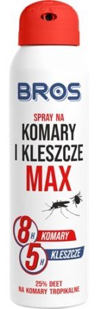 Bros Max, spray na komary i kleszcze DEET 25%, 90ml