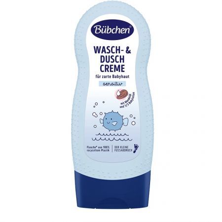 Bubchen Sensitiv, krem do mycia i pod prysznic dla dzieci, z olejkiem migdałowym, 230ml