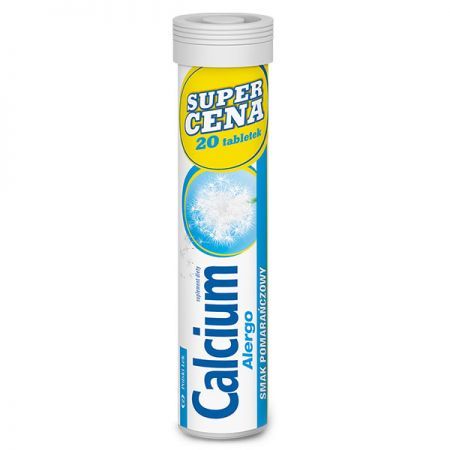 Calcium 300 Alergo, smak pomarańczowy, 20 tabletek musujących
