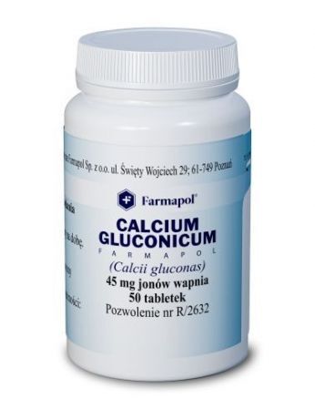 Calcium gluconicum 45mg jonów wapnia, 50 tabletek