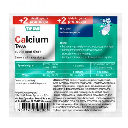 Calcium Teva, 14 tabletek musujących