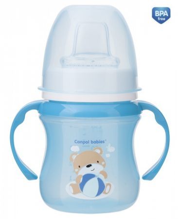 Canpol, kubek treningowy, EasyStart, Sweet Fun, blue, po 6 miesiącu, 35/207, 120ml