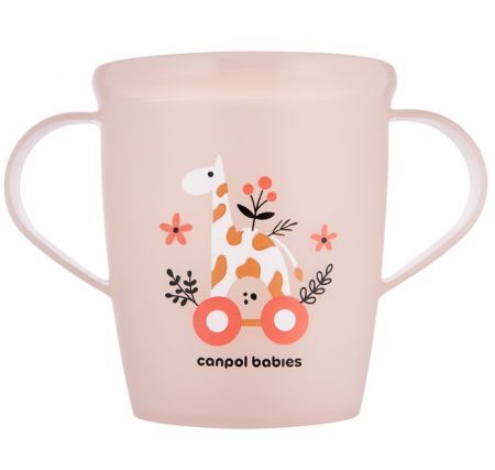 Canpol, kubek z uchwytami, koralowy, Toys, po 12 miesiącu życia, 2/101, 250ml