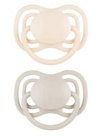 Canpol, smoczek uspokajający, silikonowy, symetryczny, Dental Air, kremowy, 6-18 miesiąc, 23/229, 2 sztuki