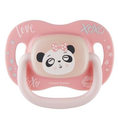 Canpol, smoczek uspokajający, silikonowy, symetryczny, Exotic Animals, panda, 6-18 miesięcy, 34/921, 1 sztuka